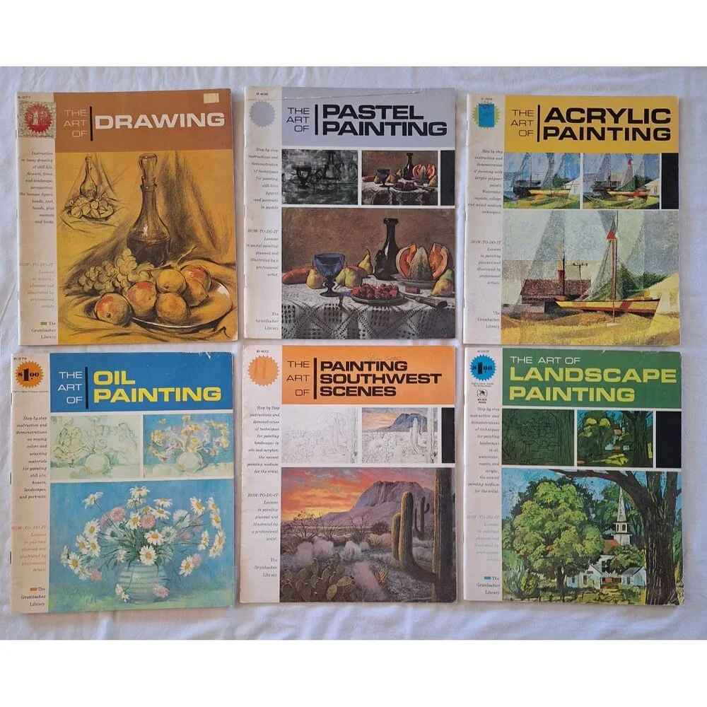 6 Drawing Vintage Book Lot Learn To Draw Sewell Foster Scheewe Trees Watercolor - Picture 8 of 15